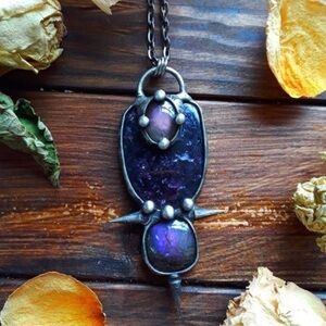 Beautiful Purple Labradorite Pendant Necklace